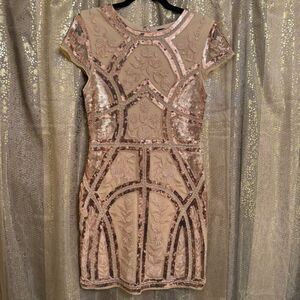 spread your shine rose gold sequin embroidered bodycon dress Zapaka Women Rose Gold Formal Dress With Slit Sequin Mermaid Cut Out Deep V-Neck Spaghetti Straps Long Formal Wear Dress, Rose Pink / US12 main image 0